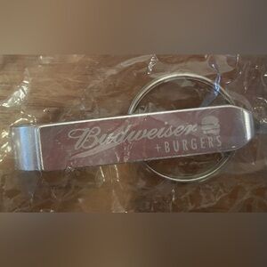 15+ New Budweiser + Burgers metal bottle opener keychains